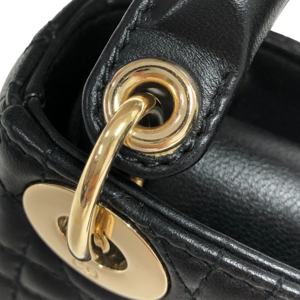 Christian Dior Lady Dior Micro Lambskin Shoulder Bag Black - Picture 9 of 16